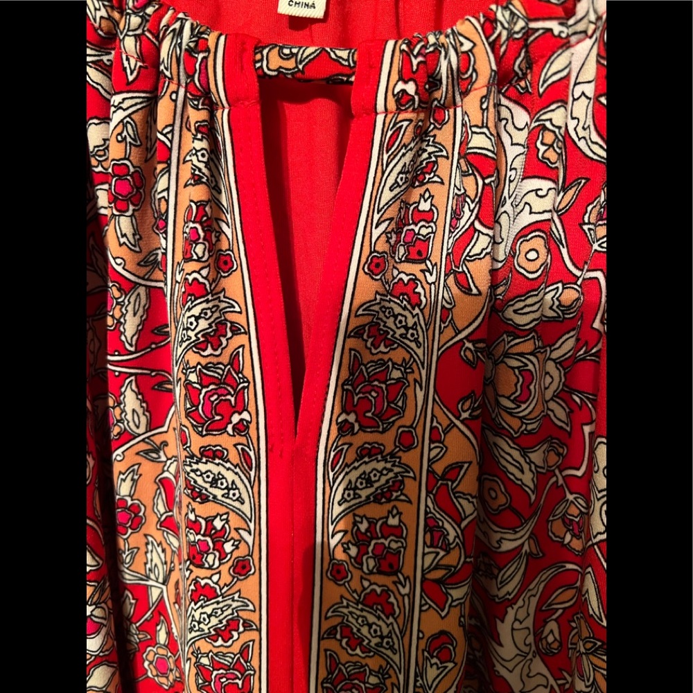 Max Studio Red Paisley print Maxi Sun Dress SZ10 - Picture 6 of 16